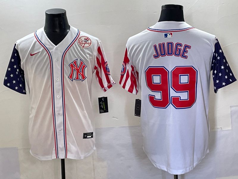 Men New York Yankees #99 Judge White a generation of national flags Jointly Name 2025 Nike MLB Jersey style 6->new york yankees->MLB Jersey